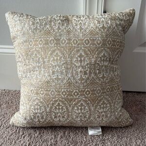 Chic Beige and Cream Patterned Pillow